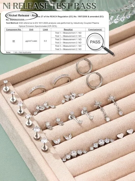 Hypoallergenic Flat Back Earrings-Cartilage Earring Stacks-Surgical Steel Earrin - Picture 5 of 9